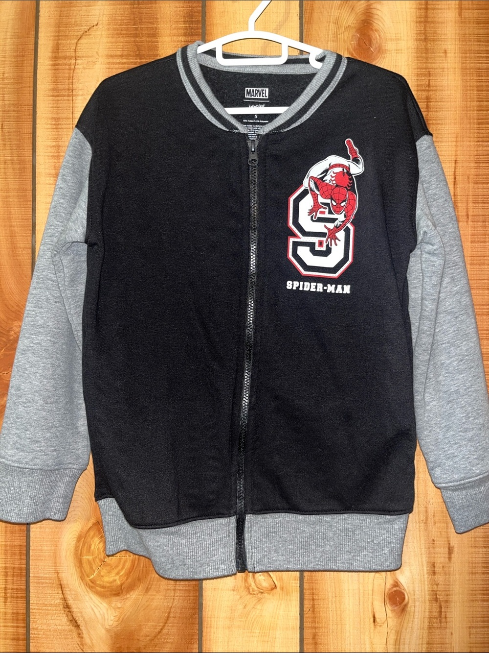 Marvel Spider-Man Black and Gray Zip Jacket for Kids